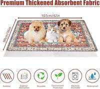 Washable Pee Pads for Dogs, (2 Pack, 36"x42") Upgrade Reusable Puppy Pads with Non-Slip Rug Pad, Super Thickening Absorbent Leakproof Dog Traning Pads Whelping Pad for Dogs, Doggie(Red-2)