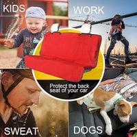 Back Seat Cover for Car Trucks Van SUV,Waterproof Rear Bench Towel Seat Covers for Dogs and Kids,Automotive Backseat Protector (Red)