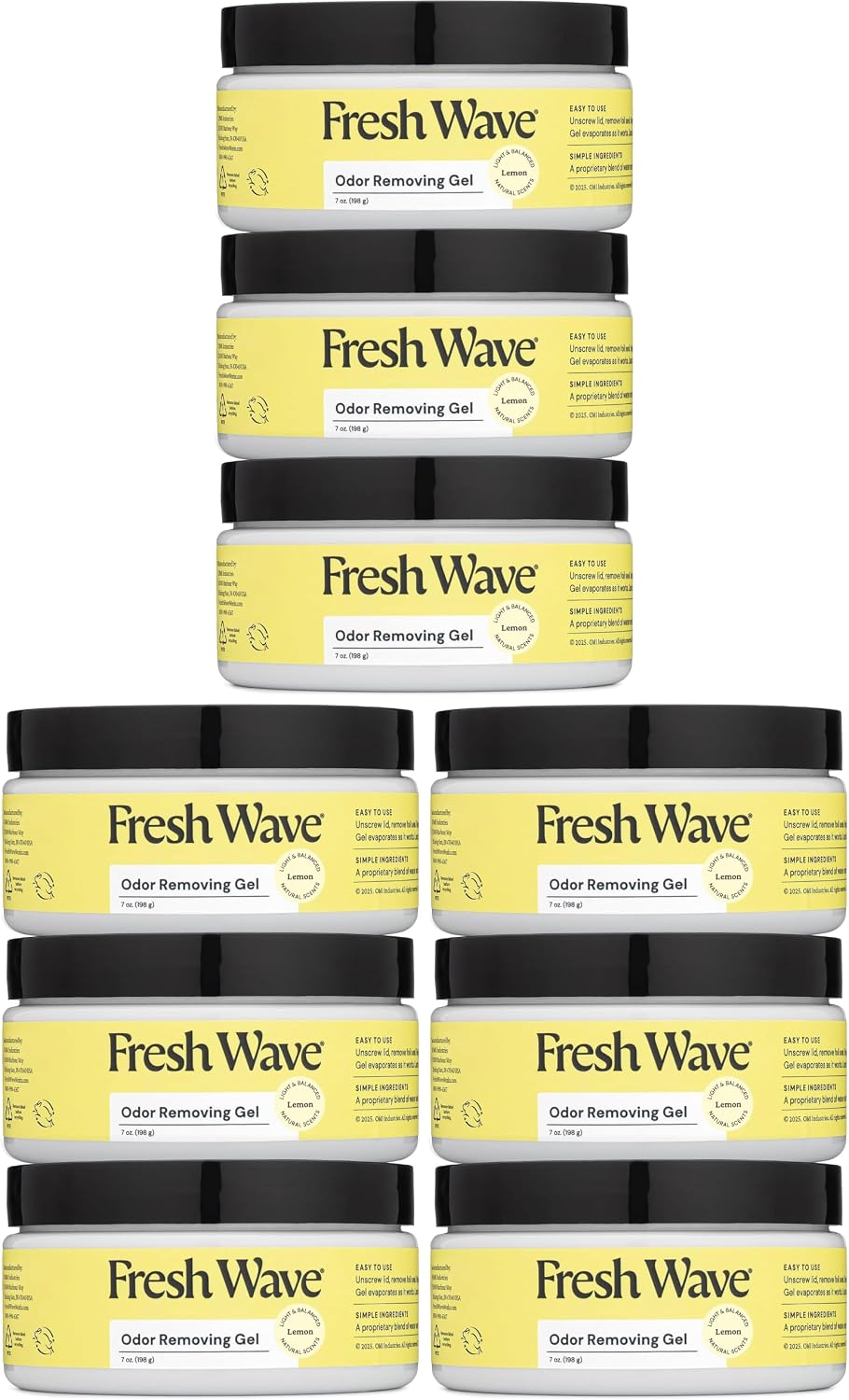 Fresh Wave Lemon Odor Removing Gel - Lemon / 7 Fl Oz (Pack of 9)