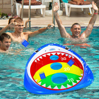 JOINBO inflatable shark pool cornhole board floating with 3 bean bags - view 7