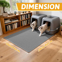 Pieviev Cat Litter Mat, Double-Layer Waterproof Litter Trap - Gray / 36x30 Inch - image 2
