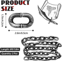 Bvrbaory 6 ft Halloween fake chain prop with rusty metallic finish - view 6