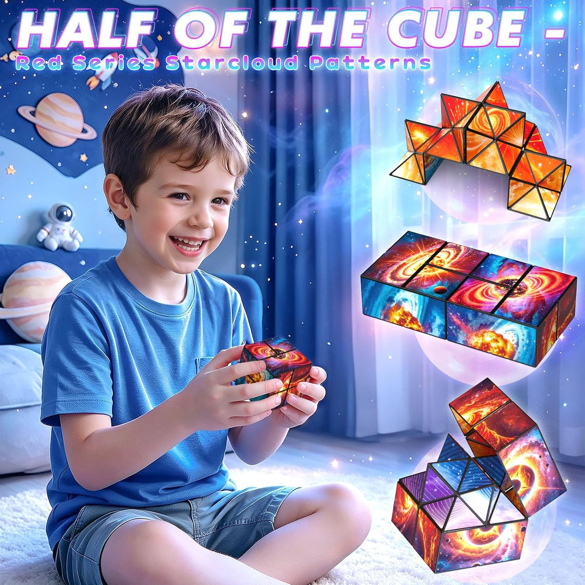 Euclidean Cube Fidget Toys for Kids 2 in 1 Star Cube Magic Cube - Cosmos - image 3