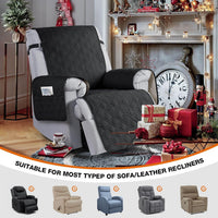 VANSOFY 100% Waterproof Recliner Chair Covers - Black / 22" - image 4