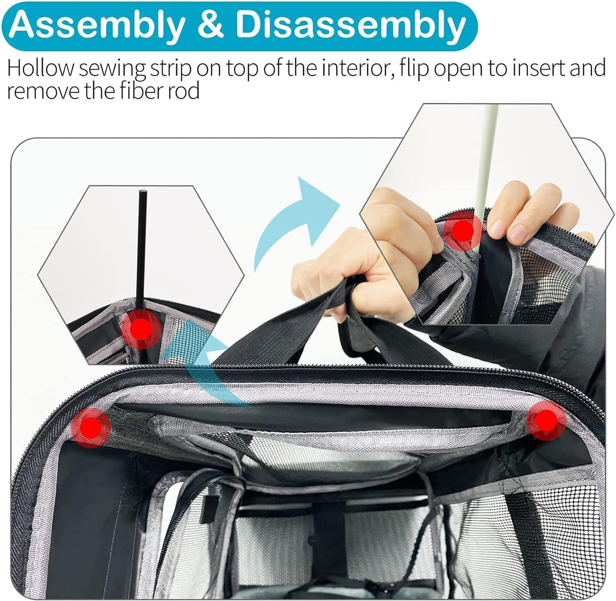 Wakytu TSA & Airline Approved Soft Pet Carrier for Cats/Dogs - 19.3"L x 13"W x 13"H / 2.0 Black - image 3