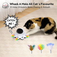 ORSDA Cat Laser Toy, 2-in-1 Interactive Automatic Motion Activated Moving 8 Holes Whack A Mole - Cool Black (1 Count) - image 4