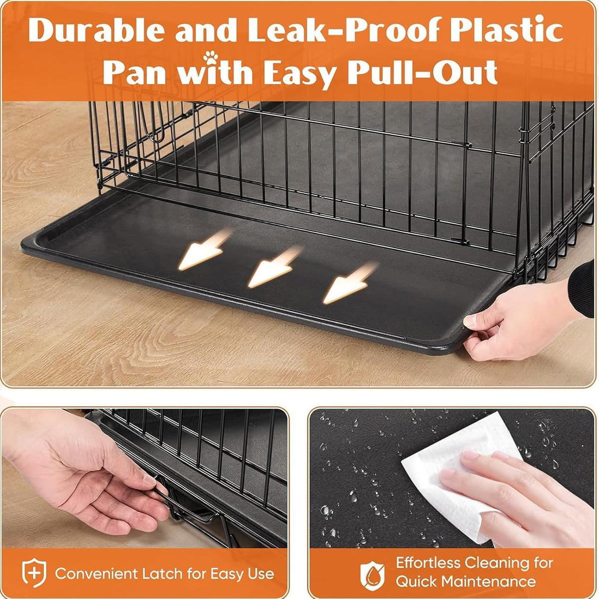 Sweetcrispy 36 Inch Dog Crate, Medium Dog Cage - Single Door / 24.4"L x 16.8"W x 18.5"H - image 4