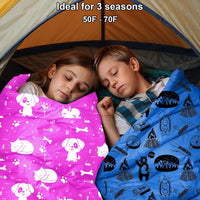 KidzAdventure kids sleeping bag in pink Best Friends print with kittens and puppies - view 13