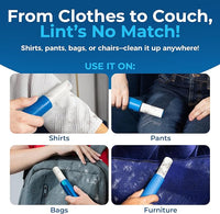 PetLovers Mini Lint Roller Travel Size 50 Sheets – Compact pet Hair Remover for Dog and cat Fur. Lightweight Design Ideal for Clothes Furniture and car. Perfect for Quick and Easy on The go Cleaning