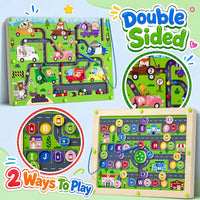 2 in 1 Magnetic Color and Number Maze Double-Sided ABC Alphabet - One Size / Car - image 3