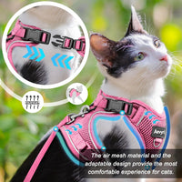Cat Harness, Cat Harness and Leash for Walking - Pink / L(13-18lb) - image 2