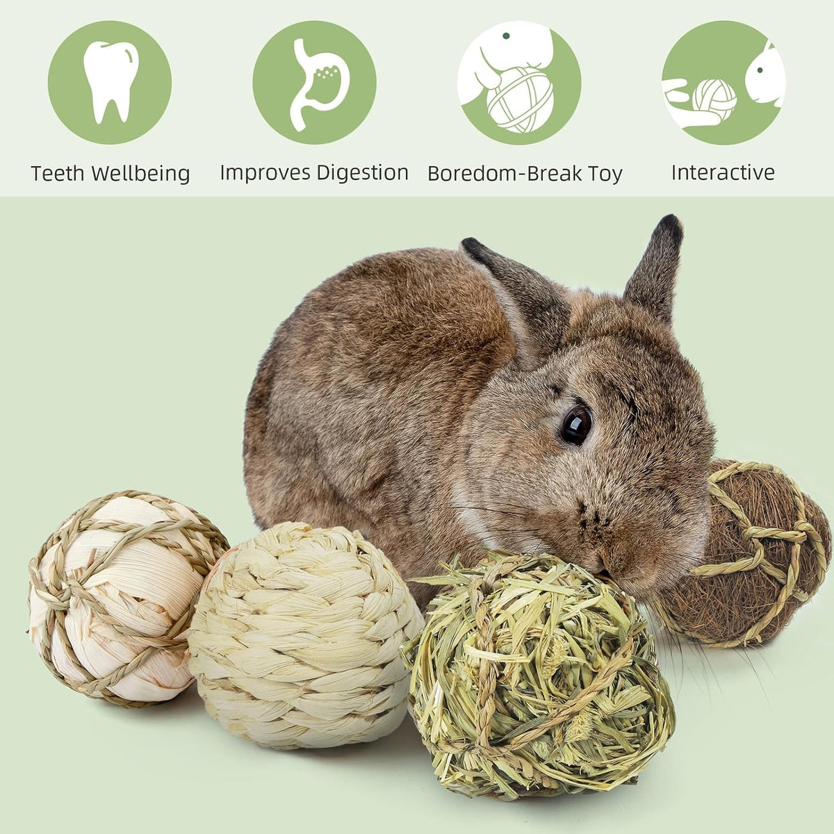 andwe Small Animals Play Activity Balls Rolling Chew Toys – Essentials for Small Pets - Pack of 4 - image 3