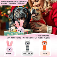 Fida Squeaky Dog Toys for Aggressive Chewers 3 in 1, Dog Chew Toys with 3 Layers,Interactive Dog Toys for Large Dogs Balls to Keep Them Busy for Small Medium Dogs(Pink Bunny)