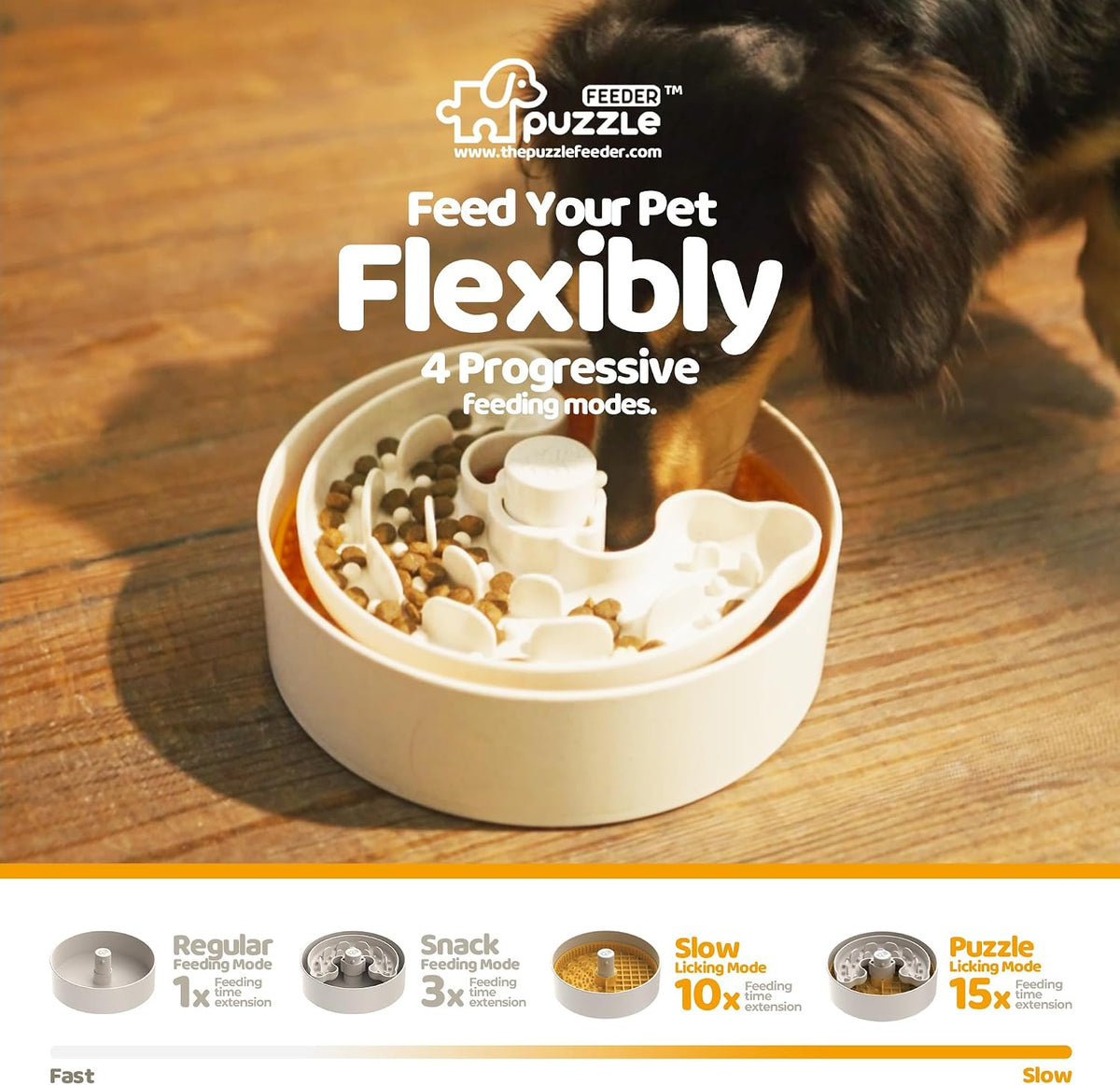 Slow Feeder Dog Bowl for Large Dogs with Non-Slip Base - M / Orange - image 3