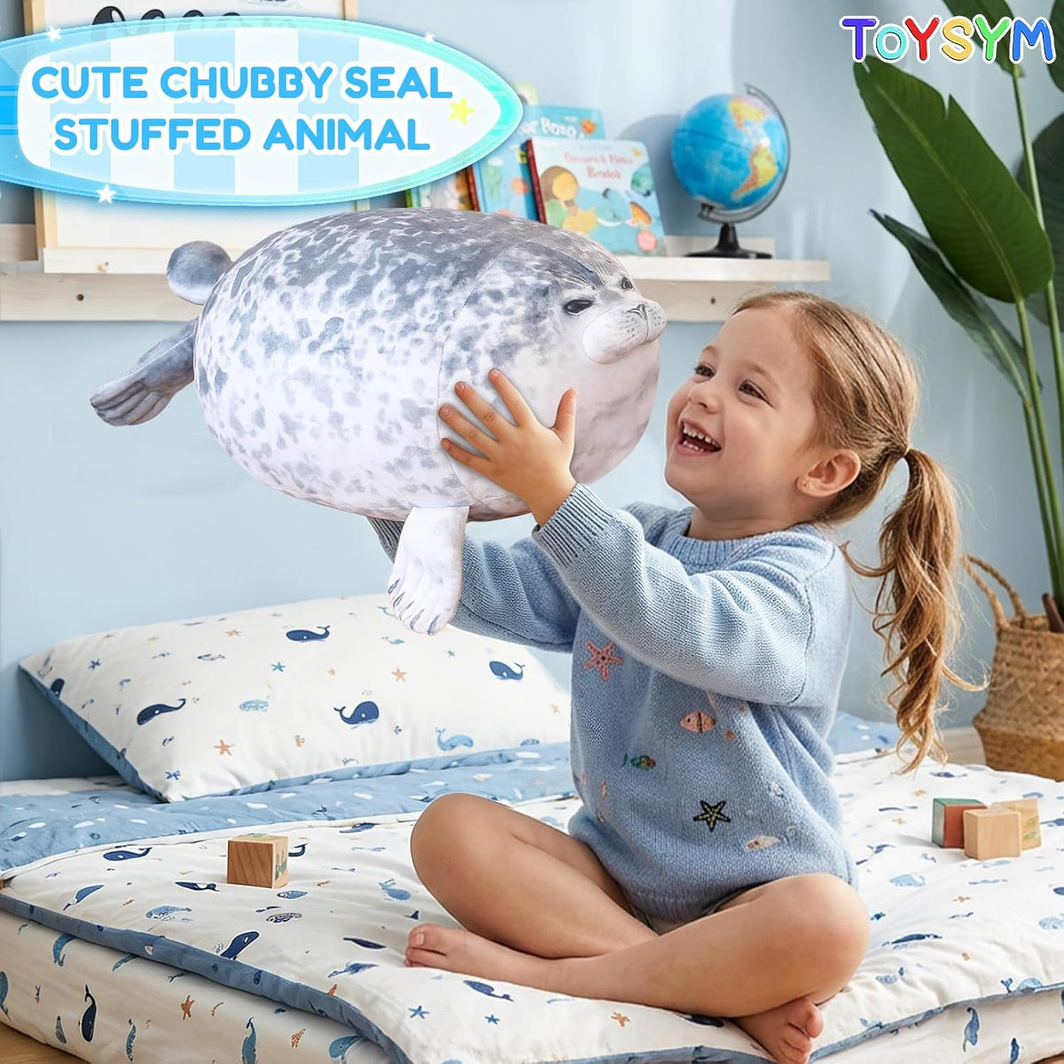 TOYSYM Seal Plush with 4 Babies - Gray - image 4