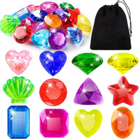 180 PCS Pirate Treasure Gem Toys Fake Acrylic Diamonds - Diving Gems