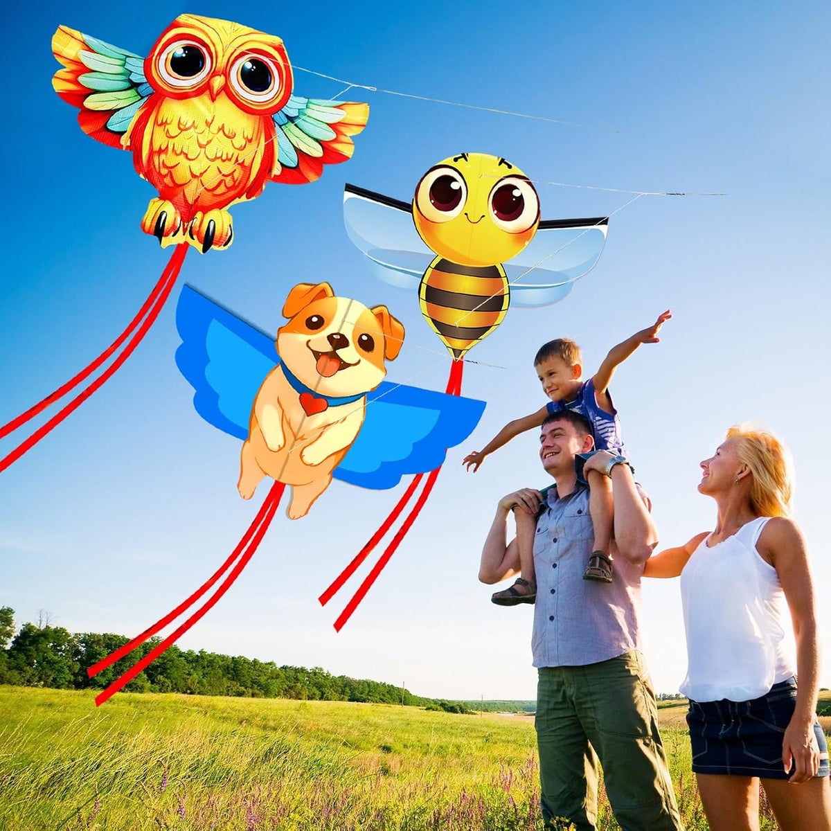 HENGDA KITE cartoon bee kite with yellow body, light wings and long tail - view 17
