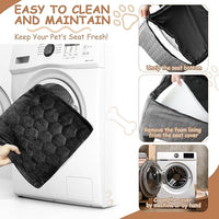 Dog Car Seat for Small/Medium Dogs - Dog Booster Seat with Safety Straps & Non-Slip Base, Travel Pet Car Seat with Storage Pockets, Washable & Removable, Suitable for Dogs Under 35 lbs (Black&Gray)
