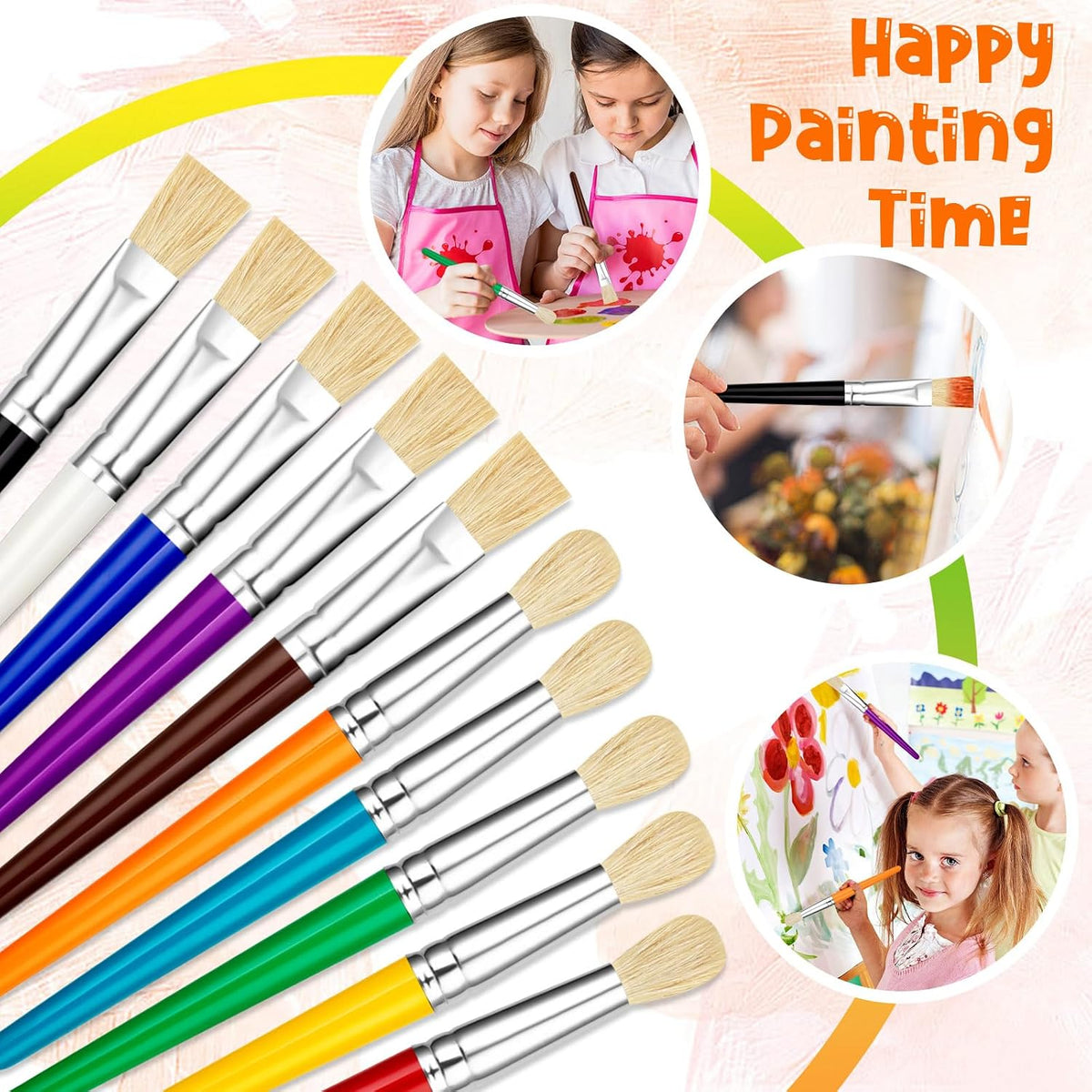 Paint Brushes for Kids, 10 Pcs Big Washable Chubby Toddler Paint Brushes, Easy to Clean & Grip - 30 Pack - image 2