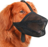Dog Muzzle, Patented Soft Mesh Muzzle for Scavenging, L - Black / XXS-(Snout:6"-7¼")