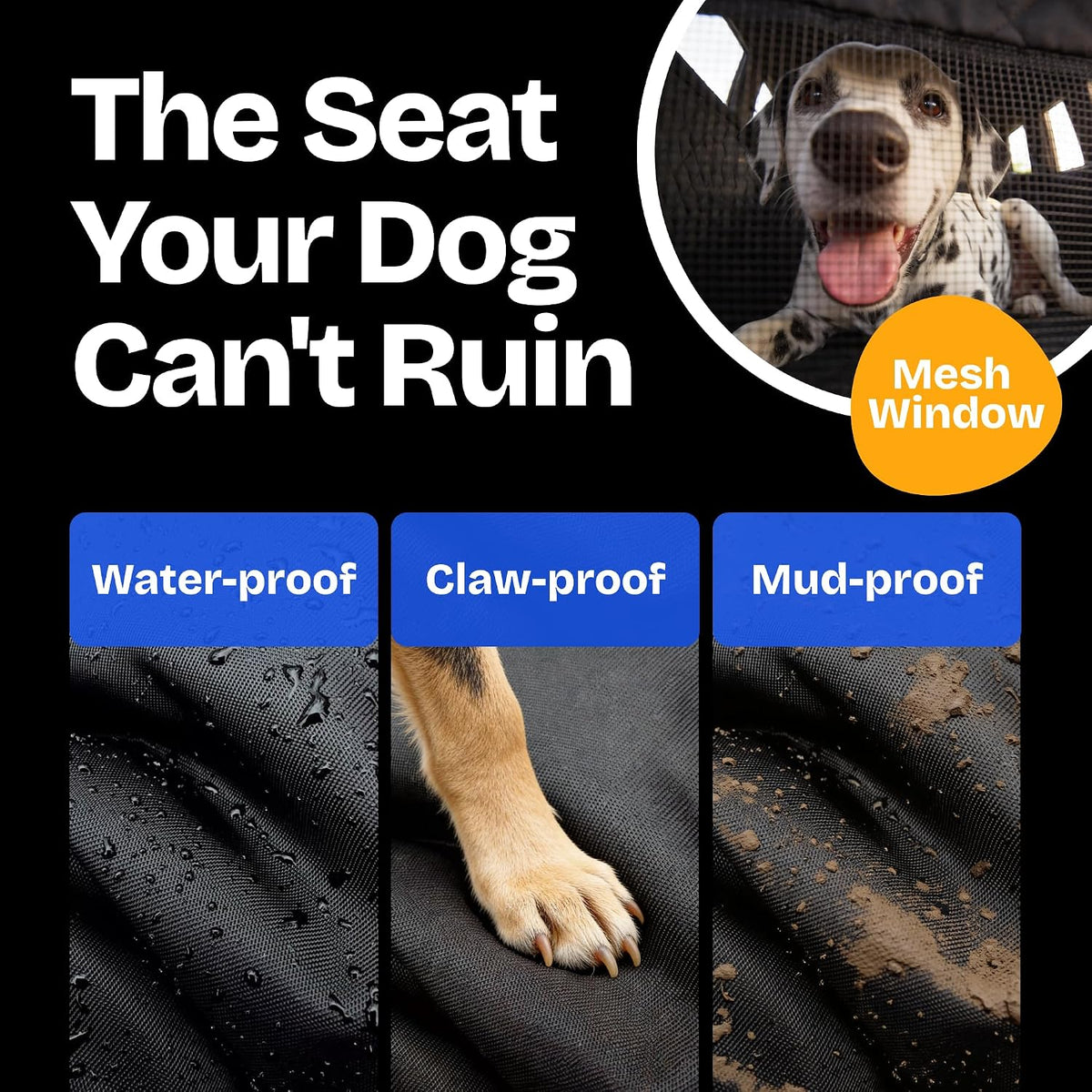 Half Hammock Dog Seat Cover for Back Seat - image 3