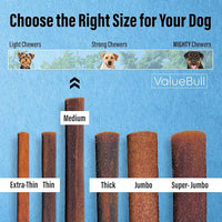 ValueBull Collagen Sticks for Dogs, 12 Inch Medium Chews, Natural Long-Lasting Dog Treats, 75 Count - Supports Joints, Skin & Coat with Chondroitin & Glucosamine