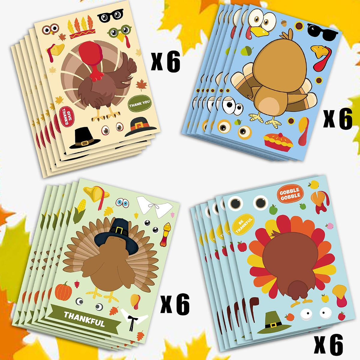 Pumpkin Decorating Kit, 24 Sheets Halloween Pumpkin Stickers Decorations – Fun for Kids & Family - Thanksgiving - image 3