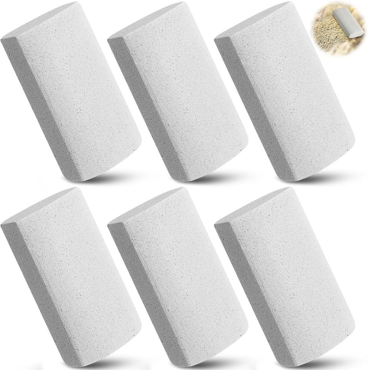 Abbylike 6 Pcs Pet Hair Remover Stone - 6 / Gray / 3.74 x 1.97 x 1.38 Inch