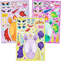 JOYIN 36 Sheets 9"x6" Make a face Stickers for Kids - Neo Unicorn - image 2