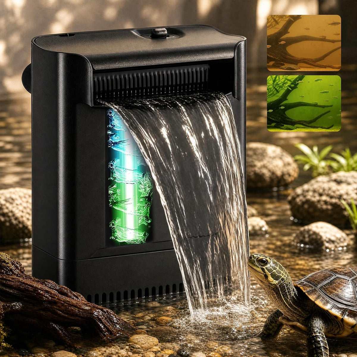 IX-120 Turtle Tank Filter Aquarium Filter Power Adjustable 30-55 Gal. - Large for 20-75 Gal
