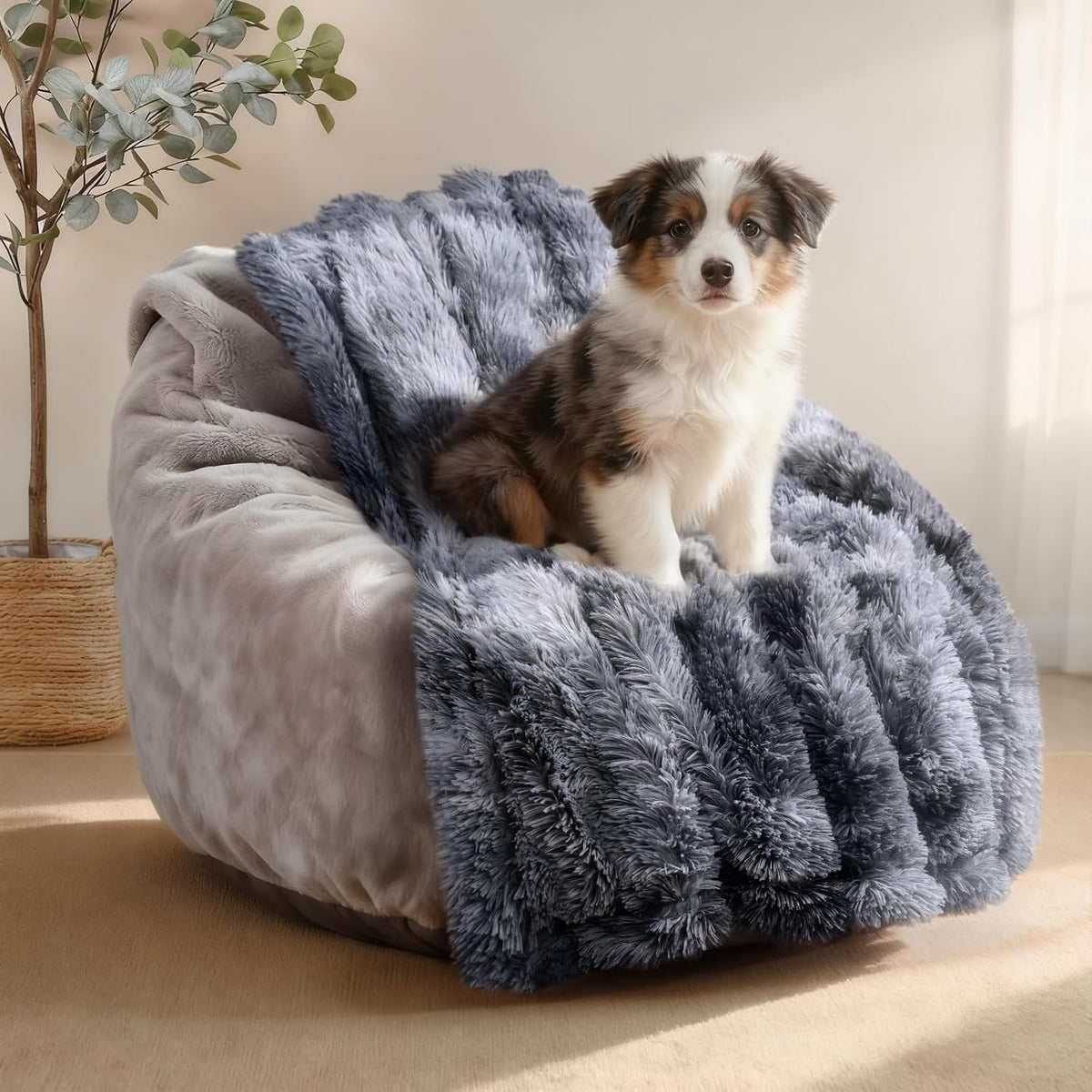 Luciphia Calming Waterproof Dog Blanket - Tie-dye Grey / 40"x50"