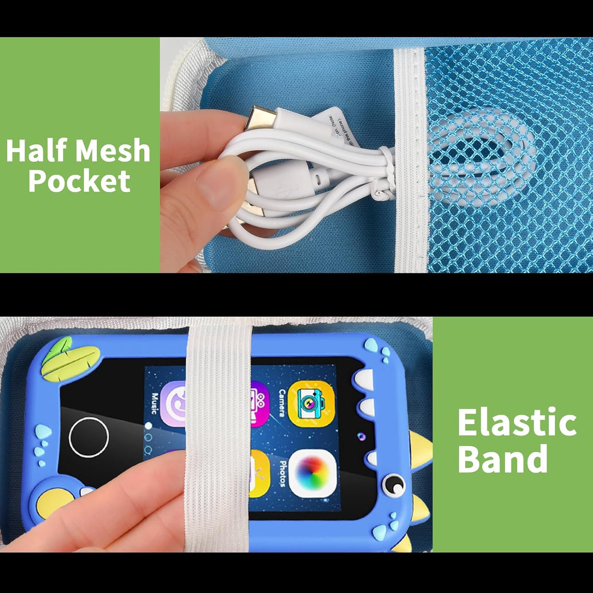 ALKOO kids smartphone case, zip carrying box for kids toy phones and learning cameras - view 16
