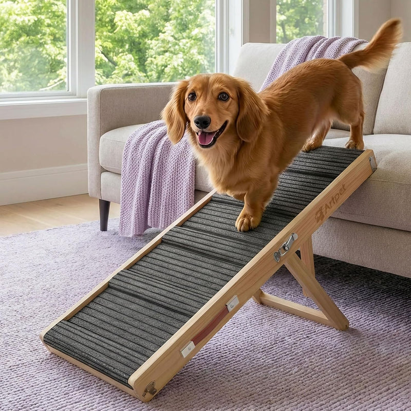 Dog Ramp for Small Dogs, Adjustable Wooden Dachshund Ramp for Couch – Essentials for Dogs - Small