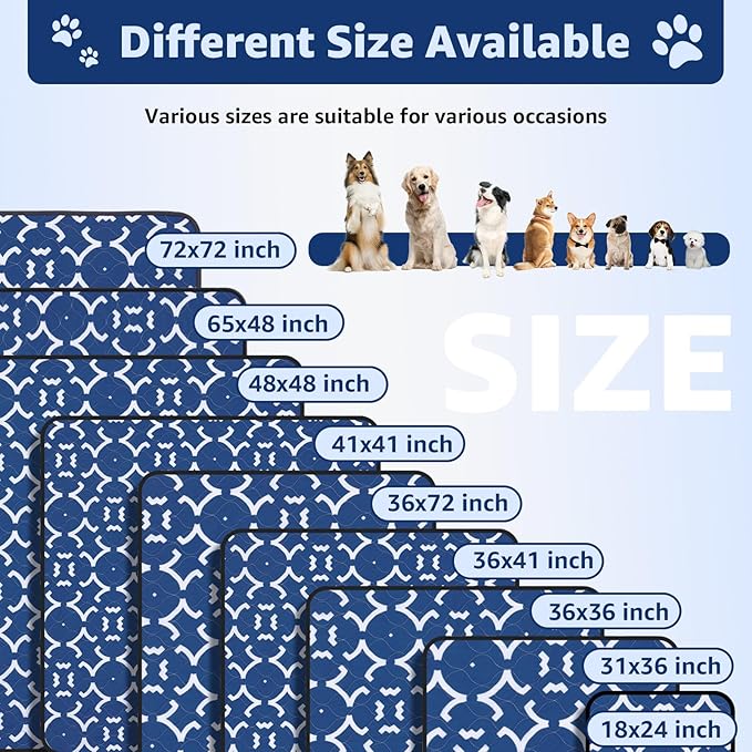 LOOBANI Washable Pee Pads for Dogs 31"x 36": 2 Pack Super Absorbent Reusable Puppy Pads Leakproof Whelping Pad Dog Playpen Mat, Waterproof Non-Slip Dog Training Pads for Floor, Crate, Potty