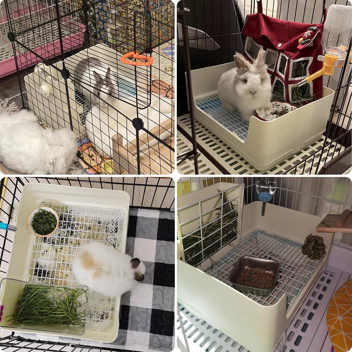 Fhiny Large Rabbit Litter Box for Cage - White - image 2
