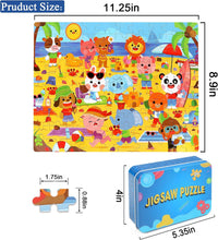 LELEMON Halloween jigsaw puzzle for kids with pumpkins and bats in tin box - view 21