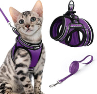 rabbitgoo Cat Harness and Leash Set, Step-in Soft Vest - XL / Purple