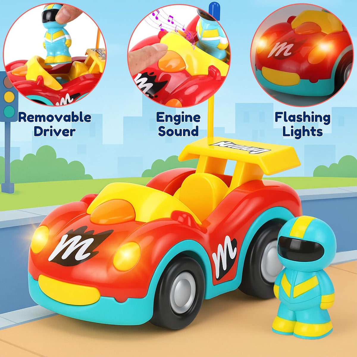 Toddler Remote Control Train - Race Car + Police Car - image 2