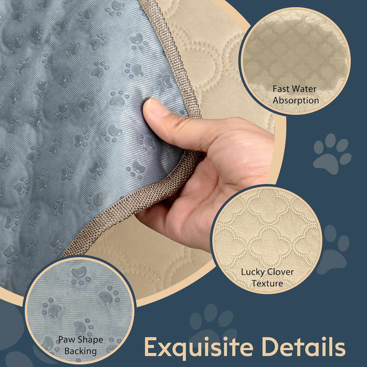FunFurry Washable Pee Pads for Dogs - Cream / 31" X 36" - 2 Pack - image 3