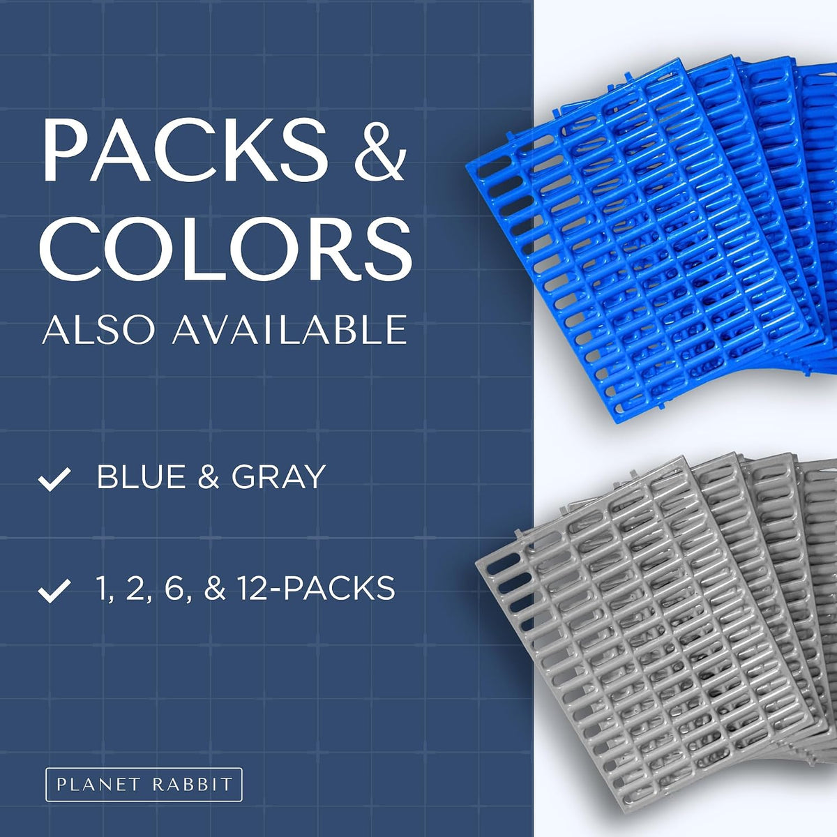 Premium Plastic Rabbit Cage Mats, 15x10 Mat - 12 Pack / Blue - image 4