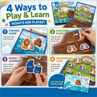 Travofun magnetic fishing game book open with ocean animal pieces and two wooden fishing rods - view 16