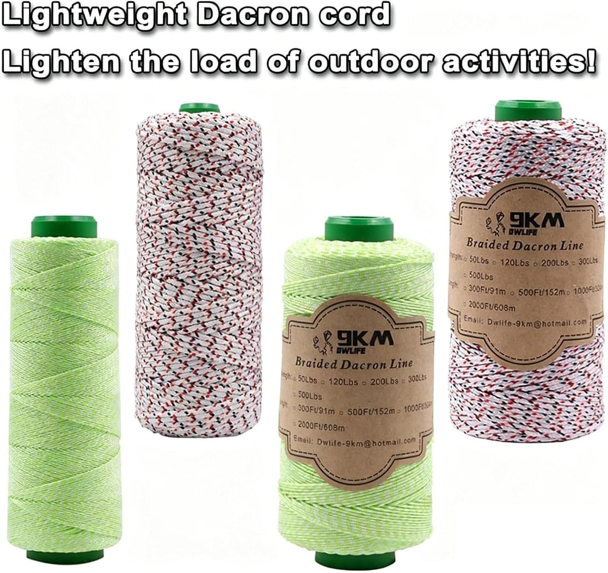 9KM DWLIFE braided dacron kite string in red polyester line - view 5