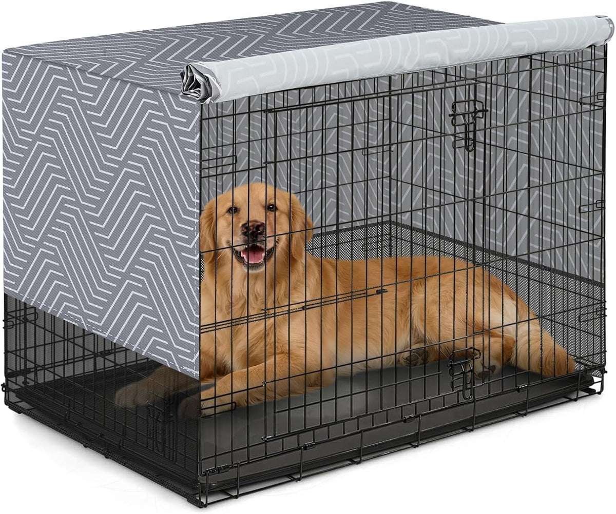 Explore Land Breathable Dog Crate Cover - 42"L x 28"W x 31"H / Continuous Broken Line