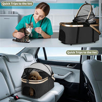 Double Pet Stroller, 4 Lockable Wheels for Small‑Medium Dogs & Cats – Essentials for Dogs - Black - image 4