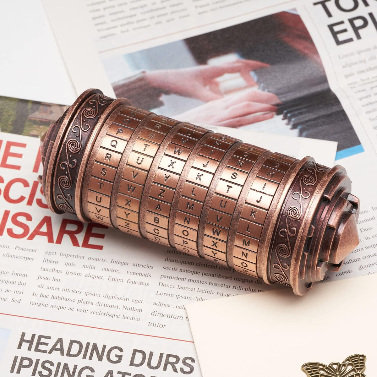 FLYALIGOGO metal Da Vinci Code cryptex puzzle box with letter dials - view 7
