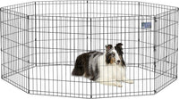 MidWest 30-Inch Exercise Pen, Single Door, 16 Sq Ft Play Area – Essentials for Dogs - Black No Door / 30" H