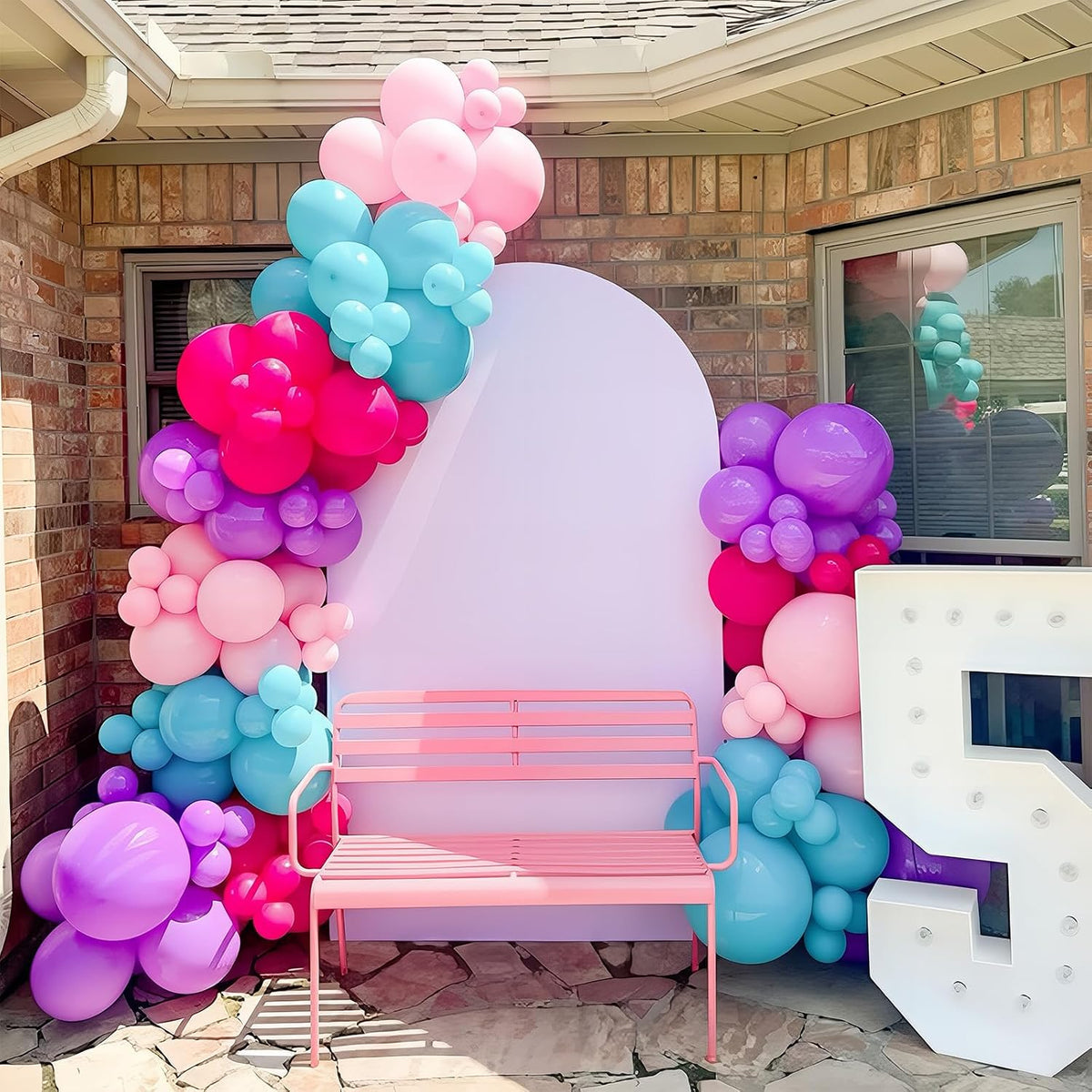 Pastel Balloons Whimsical Christmas Rainbow Colorful Birthday Balloon – Fun for Kids & Family - Hot Pink Teal Purple - image 4