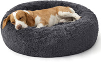 Bedsure SupportMax Calming Dog Beds Large Sized Dog Washable Pet Bed - Dark Grey / M(30x30x7)