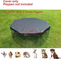 Dog Playpen Cover Sun/Rain Proof Top - 24 inch 8 panel cover black - image 2