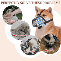 Dog Muzzle for Small Large Dogs - Soft Nylon Basket Muzzle with Adjustable Strap, Breathable Mesh Design Prevents Biting Chewing Licking Eating - Ideal for Training, Grooming & Vet Visits (Blue, S)